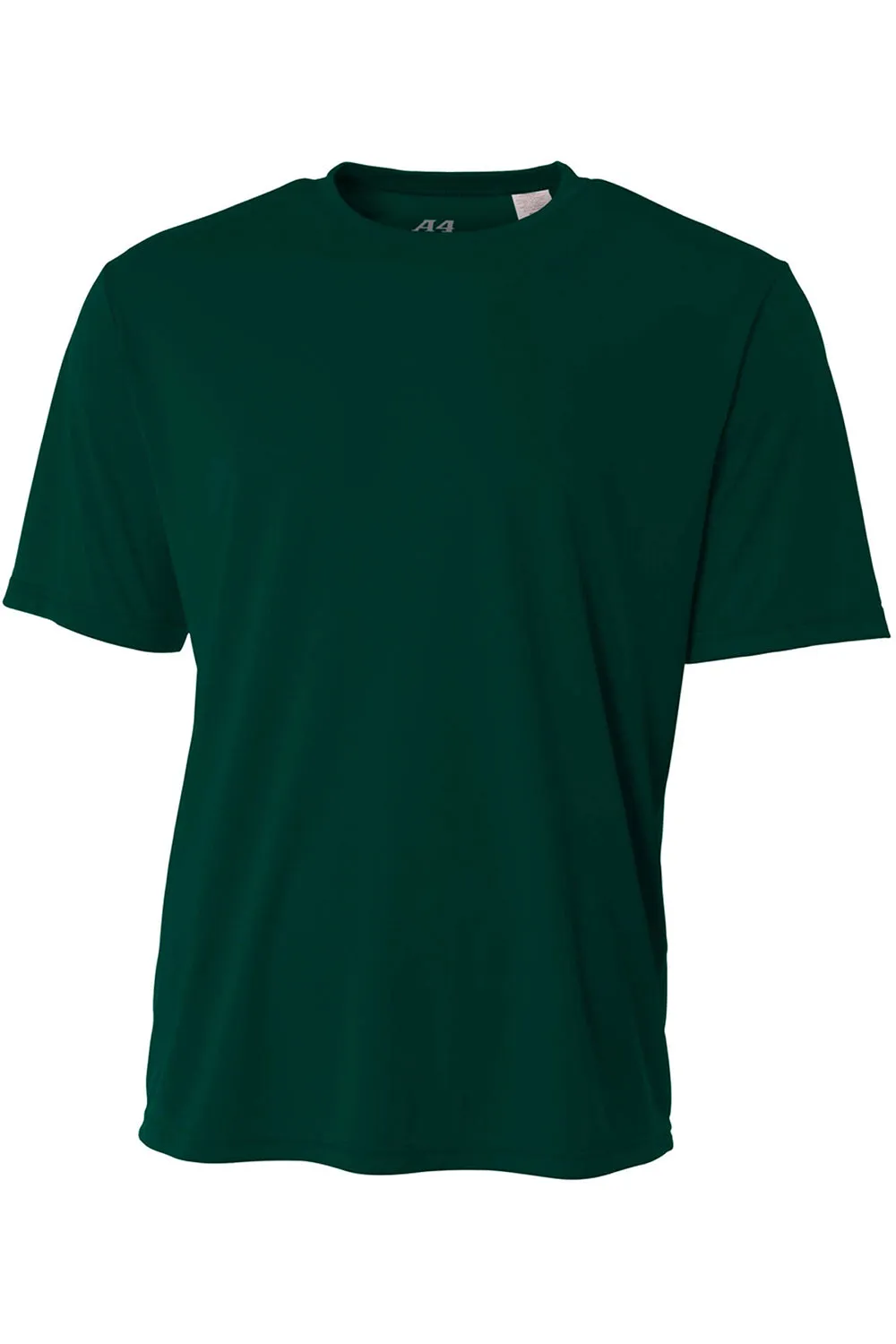 A4 Mens Performance Moisture Wicking Short Sleeve Crewneck T-Shirt - Forest Green