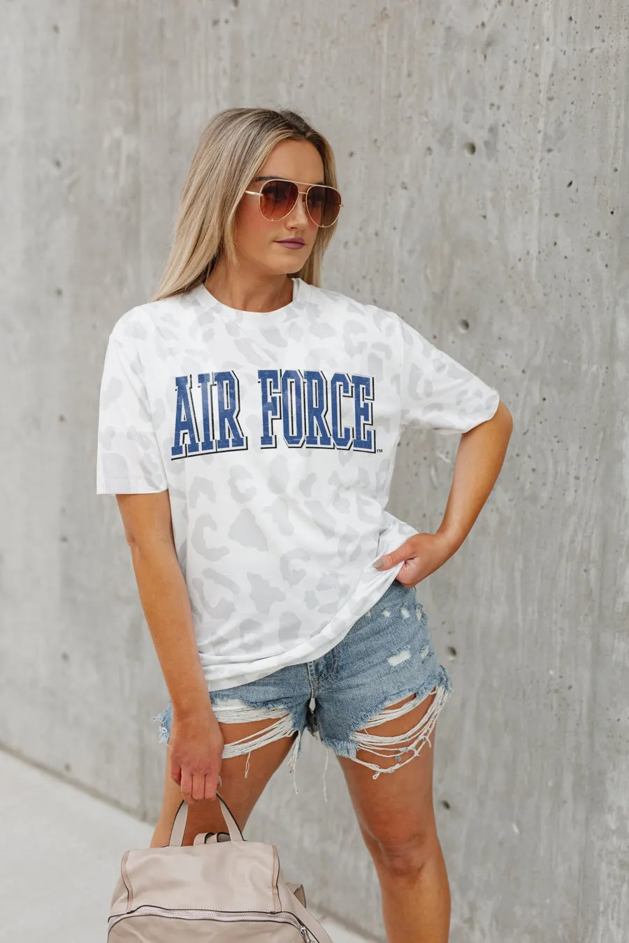 AIR FORCE FALCONS BONUS POINTS SUBTLE LEOPARD PRINT TEE