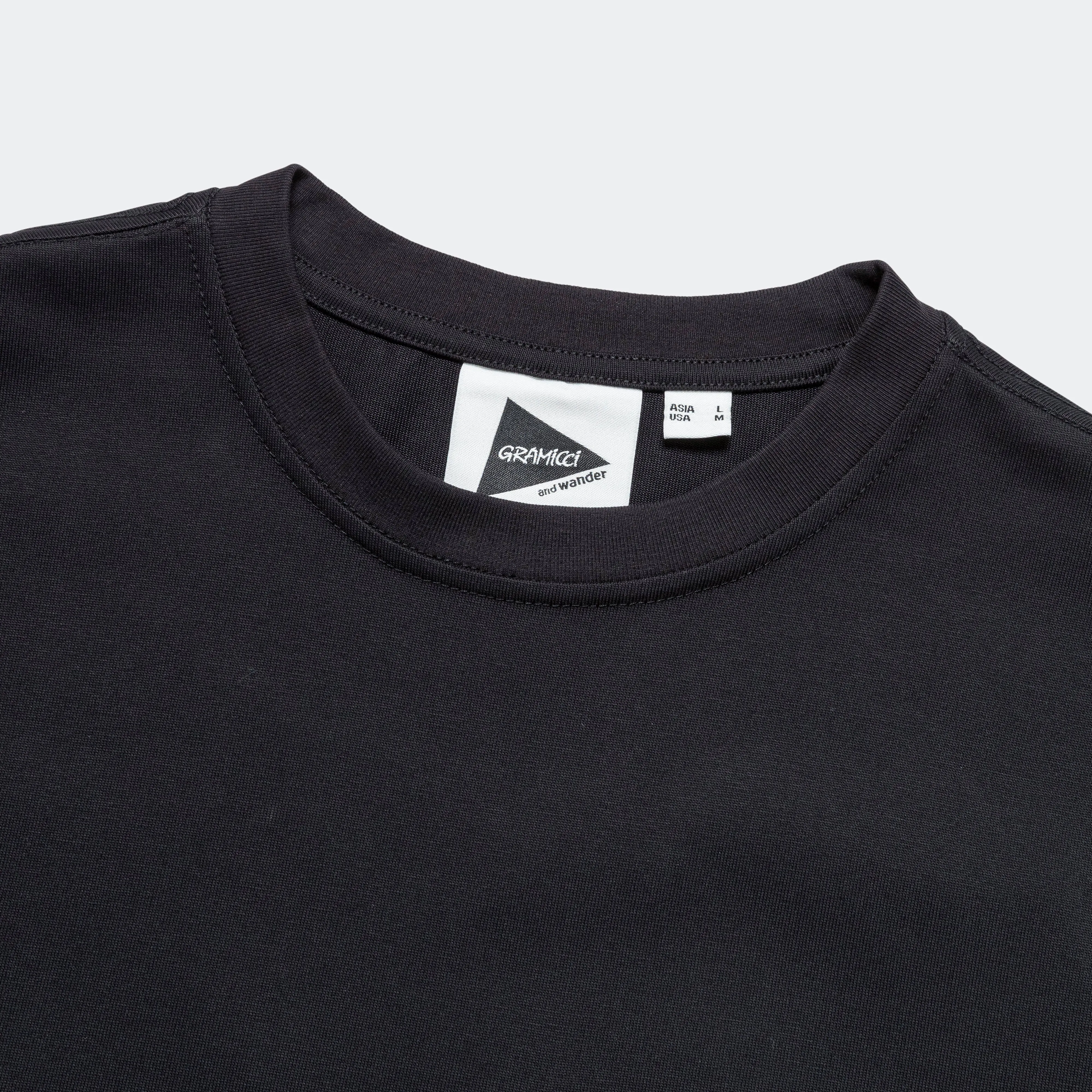 Backprint Tee × and wander - Black