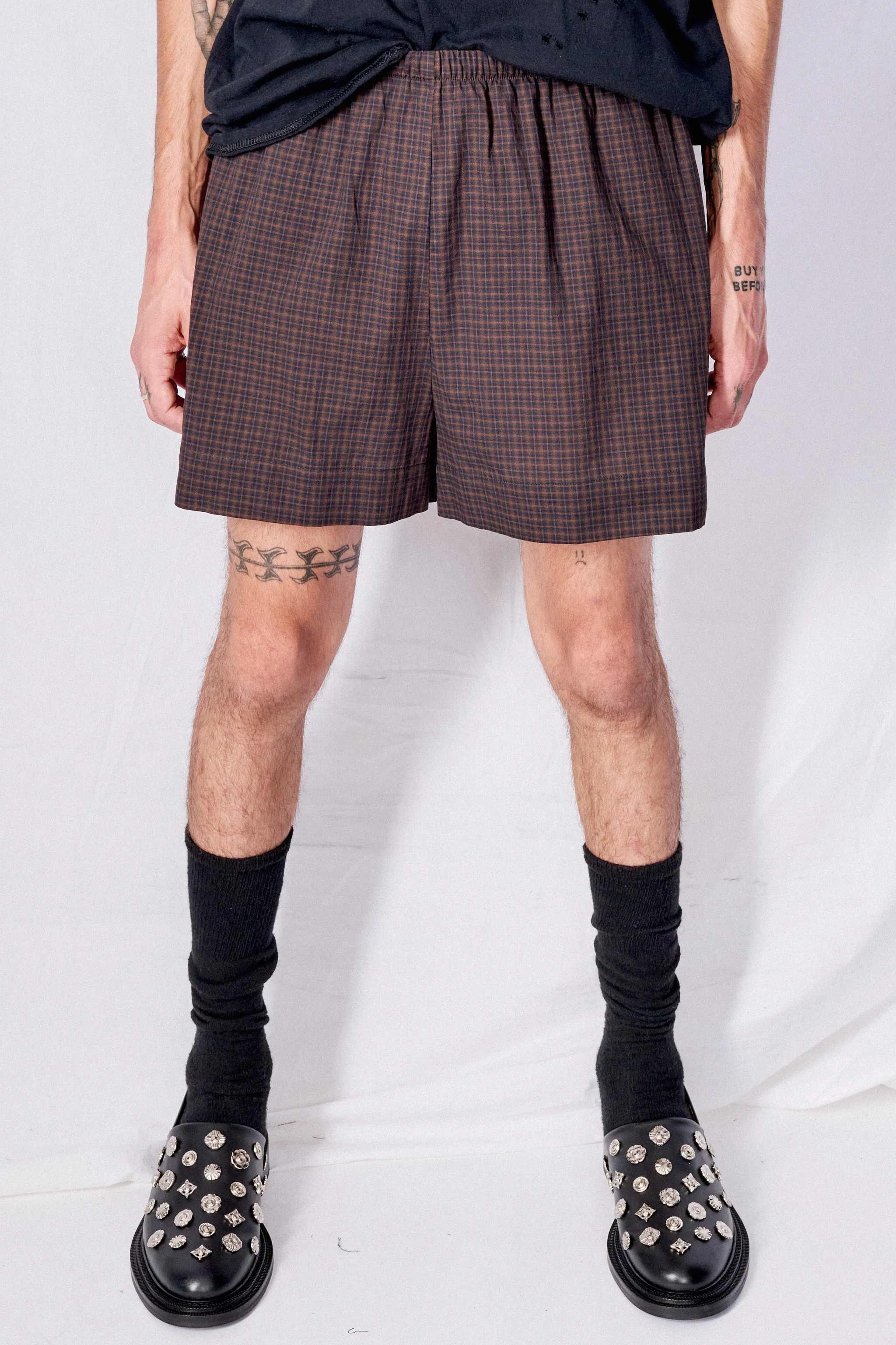 Black Plaid Dobby Boxer Short