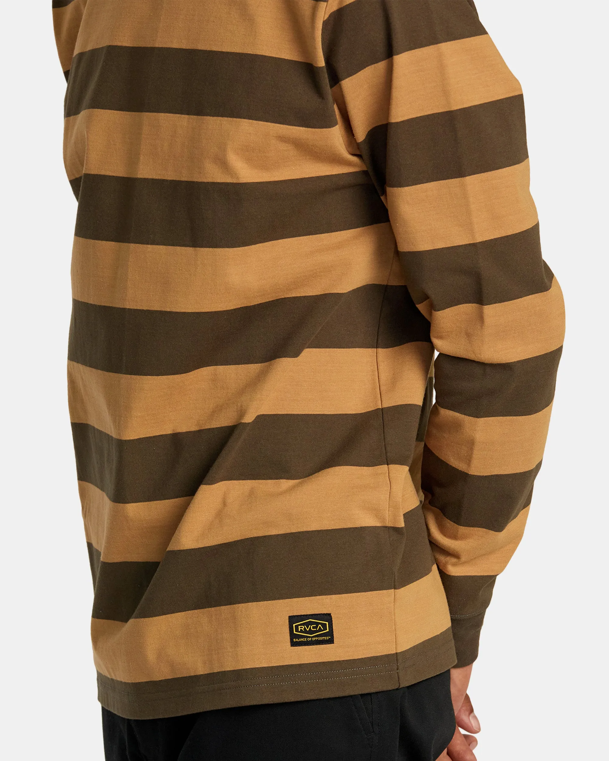 Chainmail Stripe Long Sleeve Tee - Camel