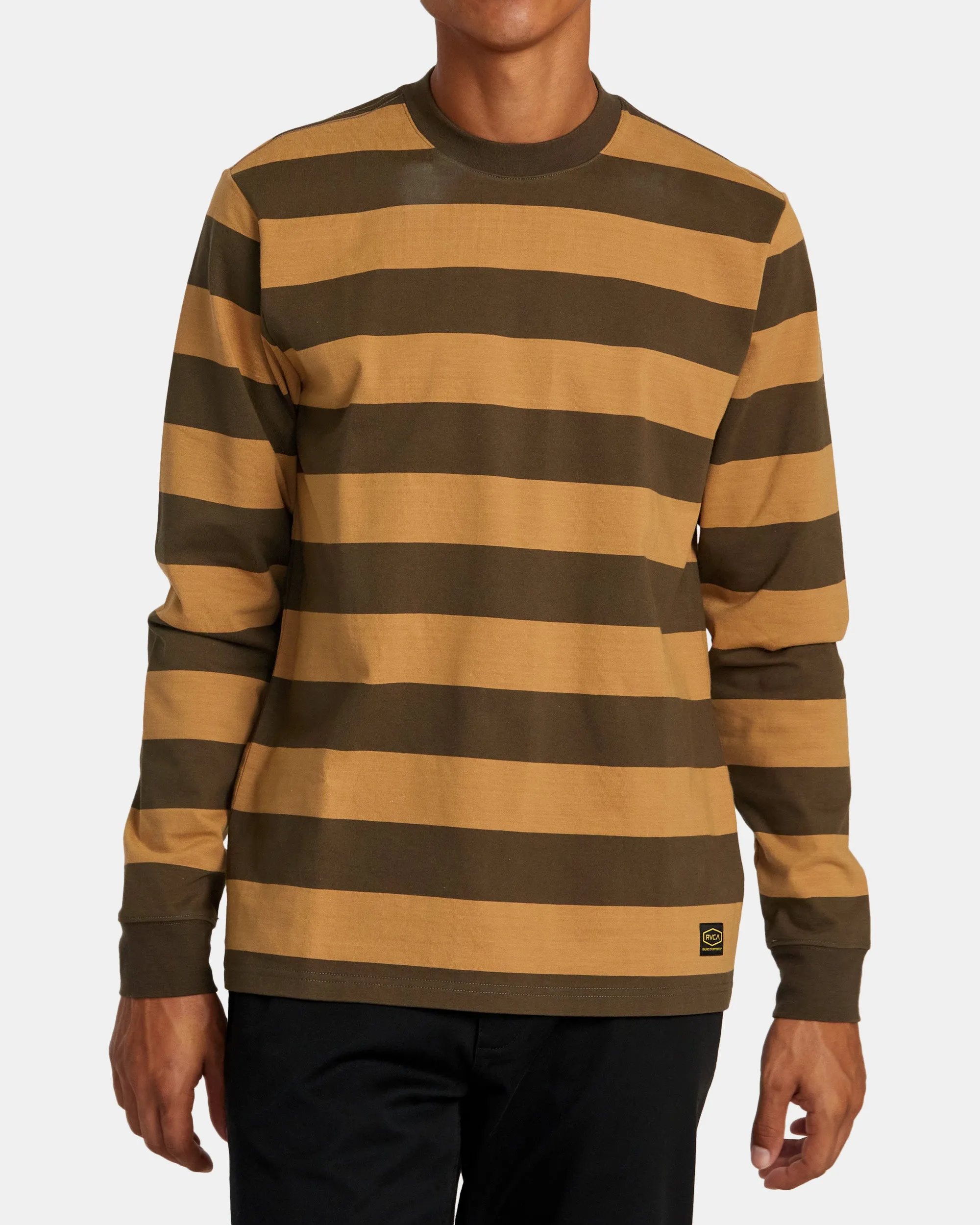 Chainmail Stripe Long Sleeve Tee - Camel