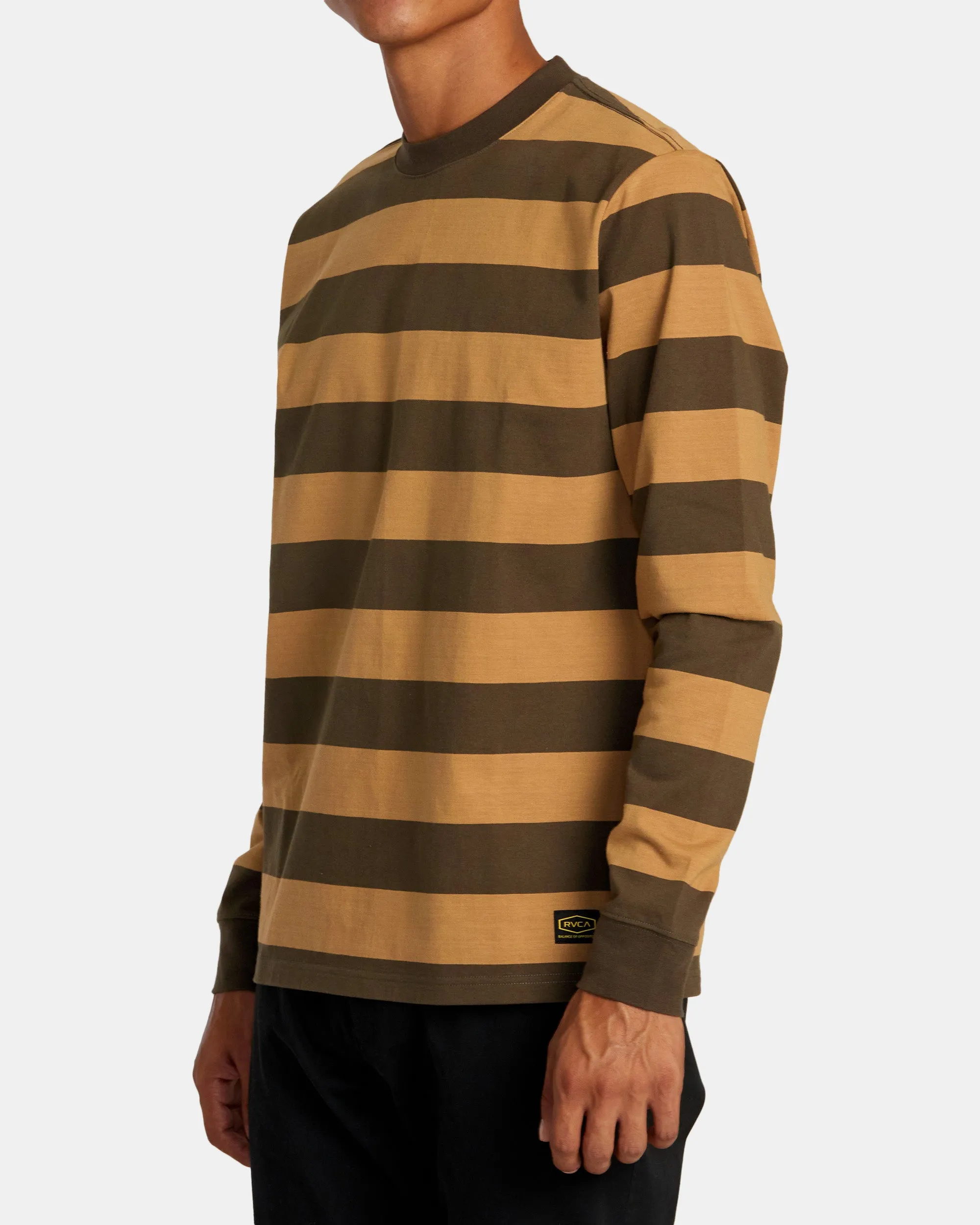 Chainmail Stripe Long Sleeve Tee - Camel