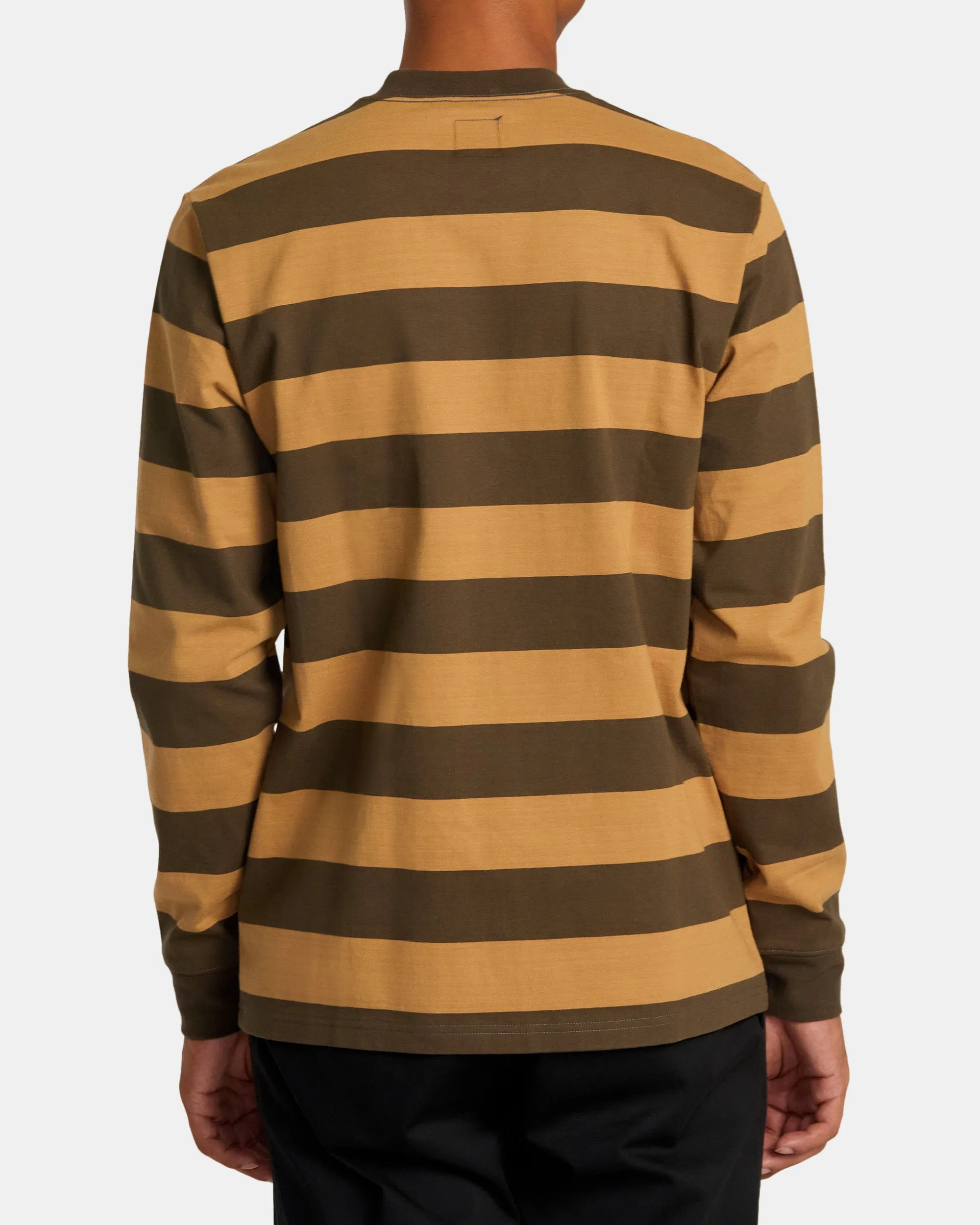 Chainmail Stripe Long Sleeve Tee - Camel