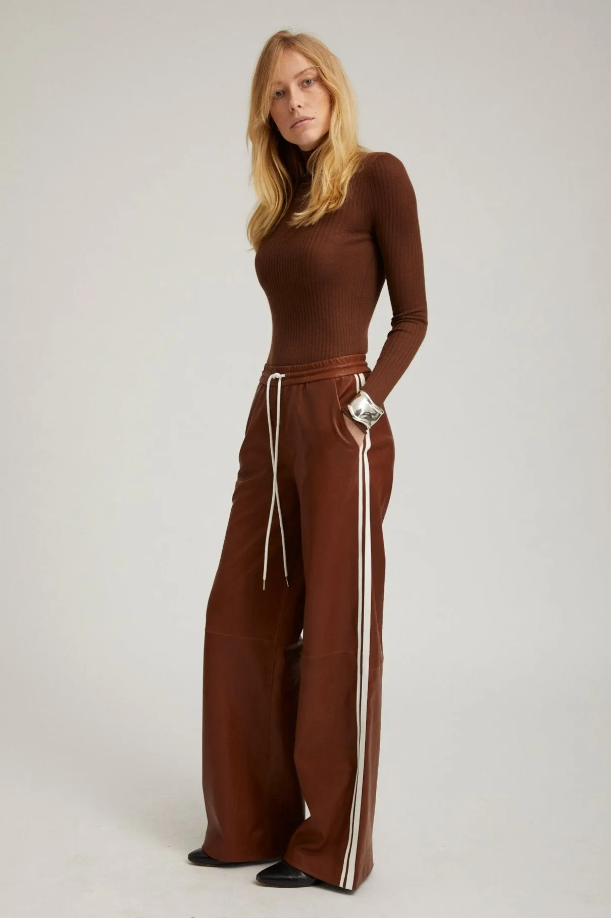 Chocolate Cashmere Mock Neck