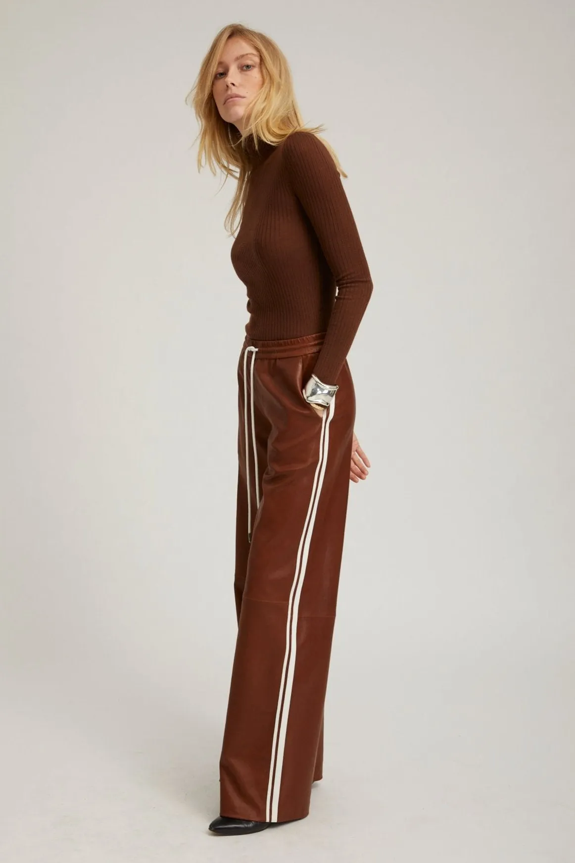 Chocolate Cashmere Mock Neck