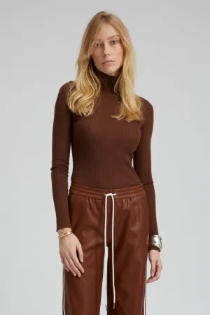 Chocolate Cashmere Mock Neck