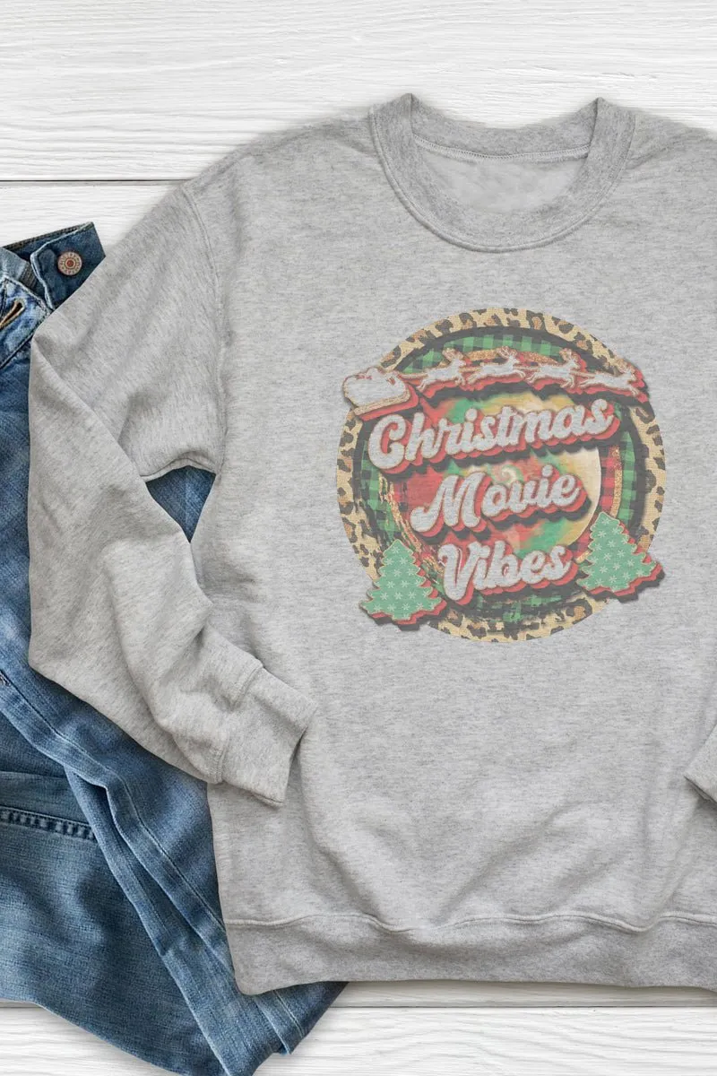 Christmas Movie Vibes Ecosmart Crewneck Sweatshirt