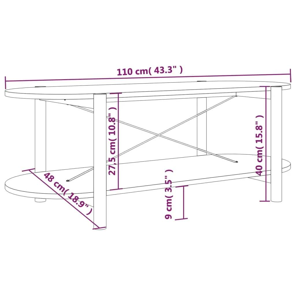 Coffee Table Living Room End Table Accent Sofa Table Engineered Wood