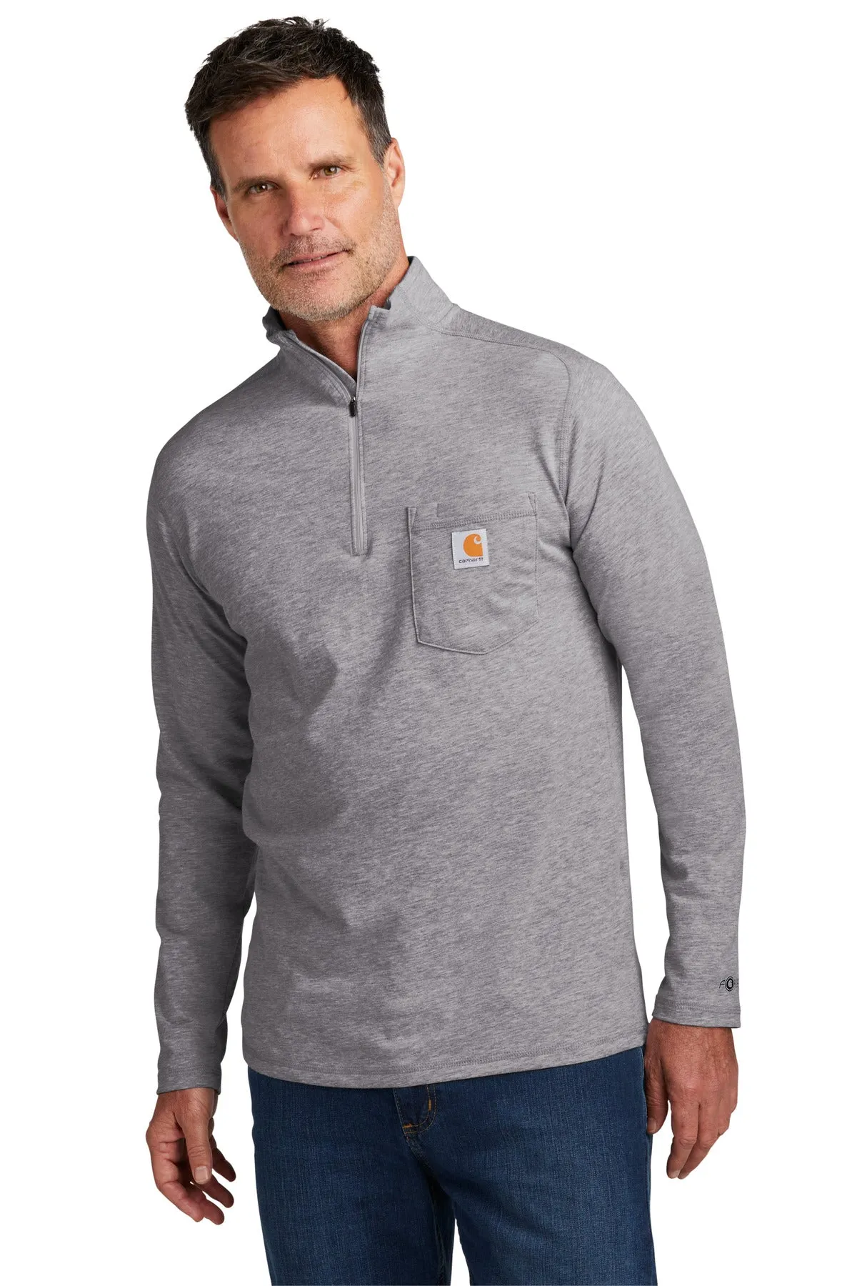 Custom Embroidered - Carhartt Force® 1/4-Zip Long Sleeve T-Shirt CT104255