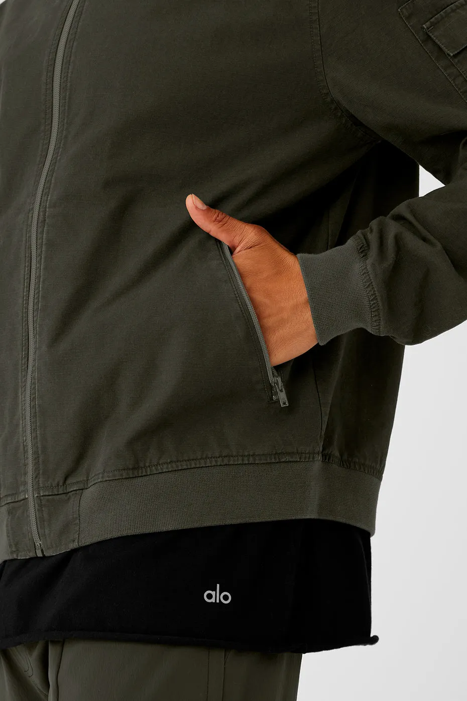 Division Ripstop Bomber Jacket - Stealth Green