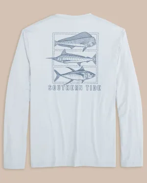 Dotted Sportfish Stack Long Sleeve Performance T-Shirt