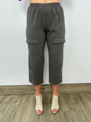 Dusk Gray Multi Pocket Crop Pant