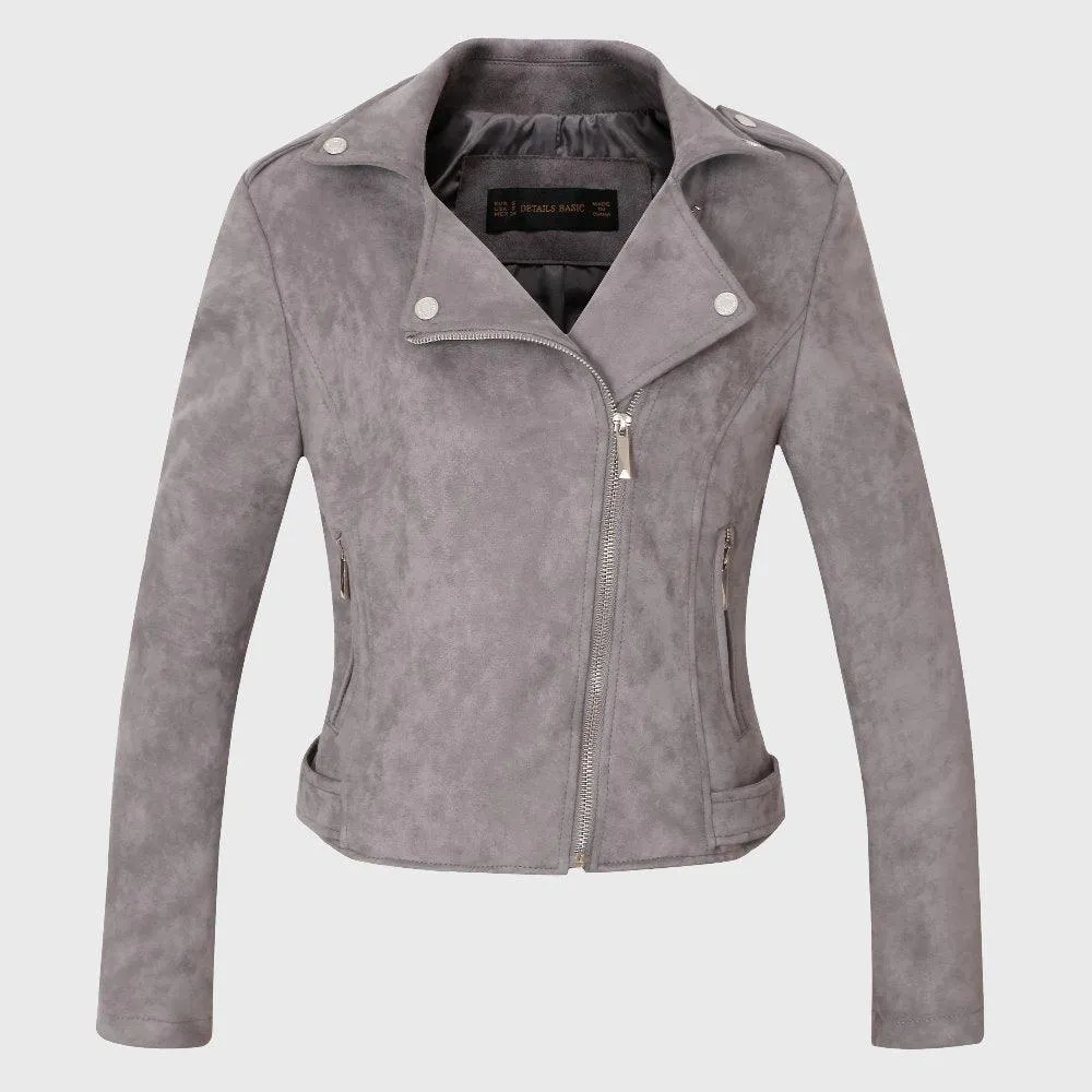 FAUX SUEDE BIKER JACKET