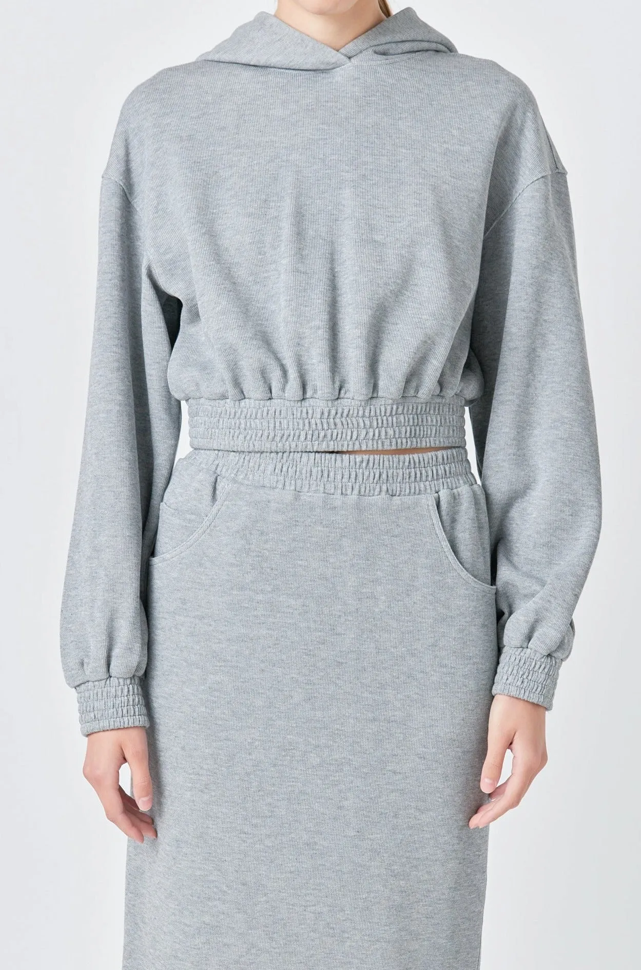 French Terry Cropped Hoodie