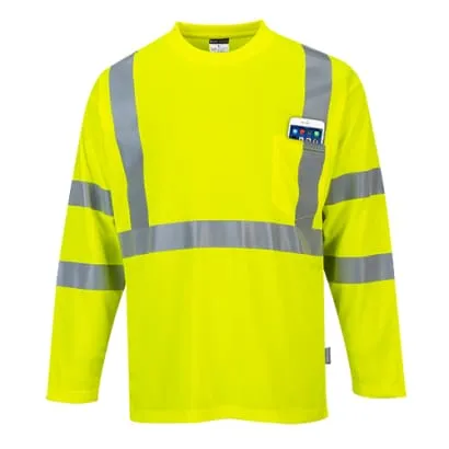 Hi-Vis Long Sleeved T-Shirt with pocket RIS 3279 Portwest S191