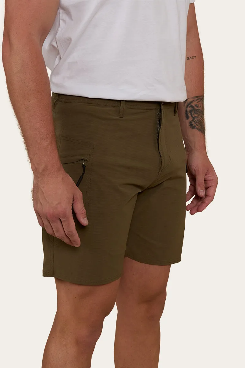 Hillston Mens Hybrid Short - Military Green