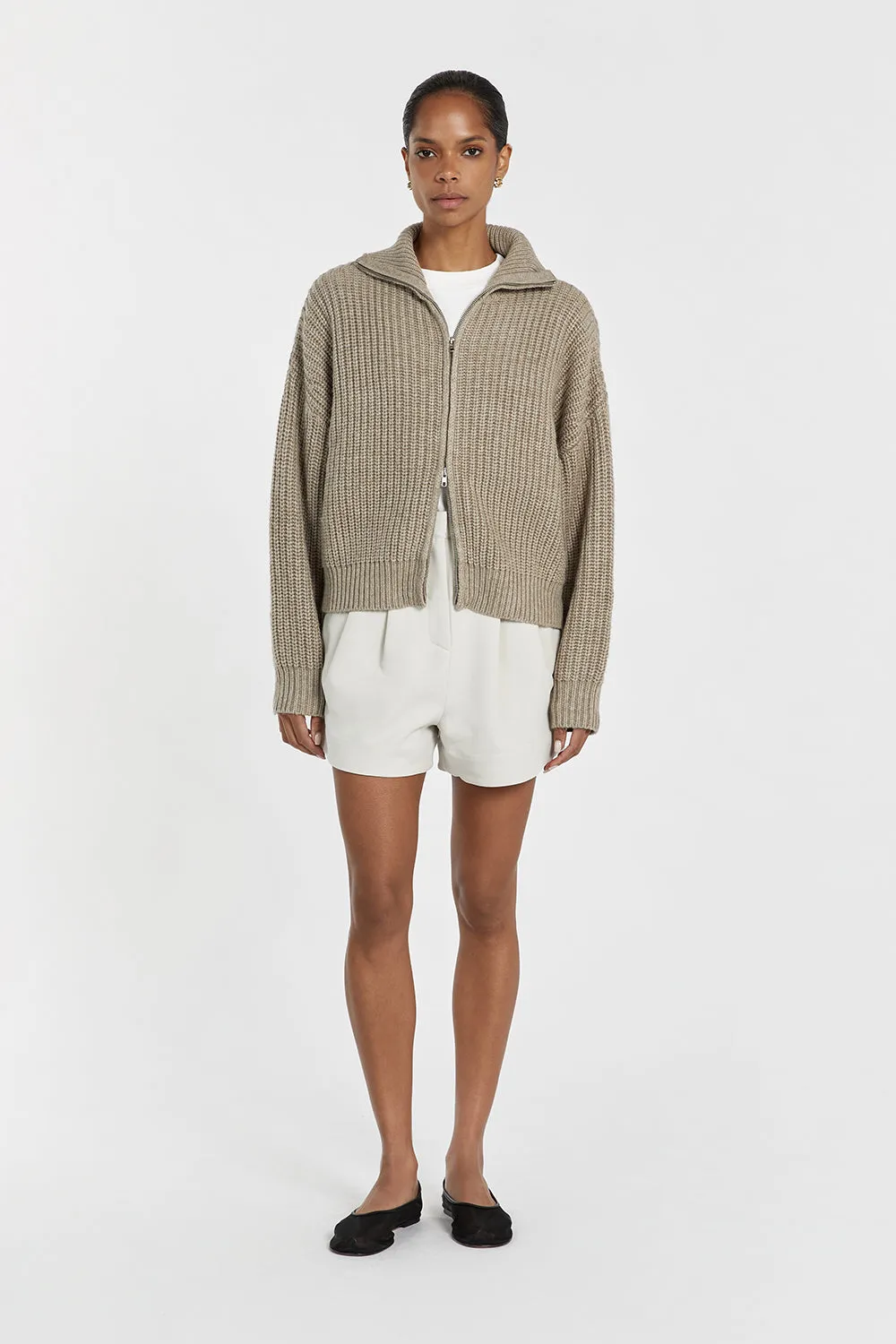 ISSY TAUPE WOOL BLEND JUMPER