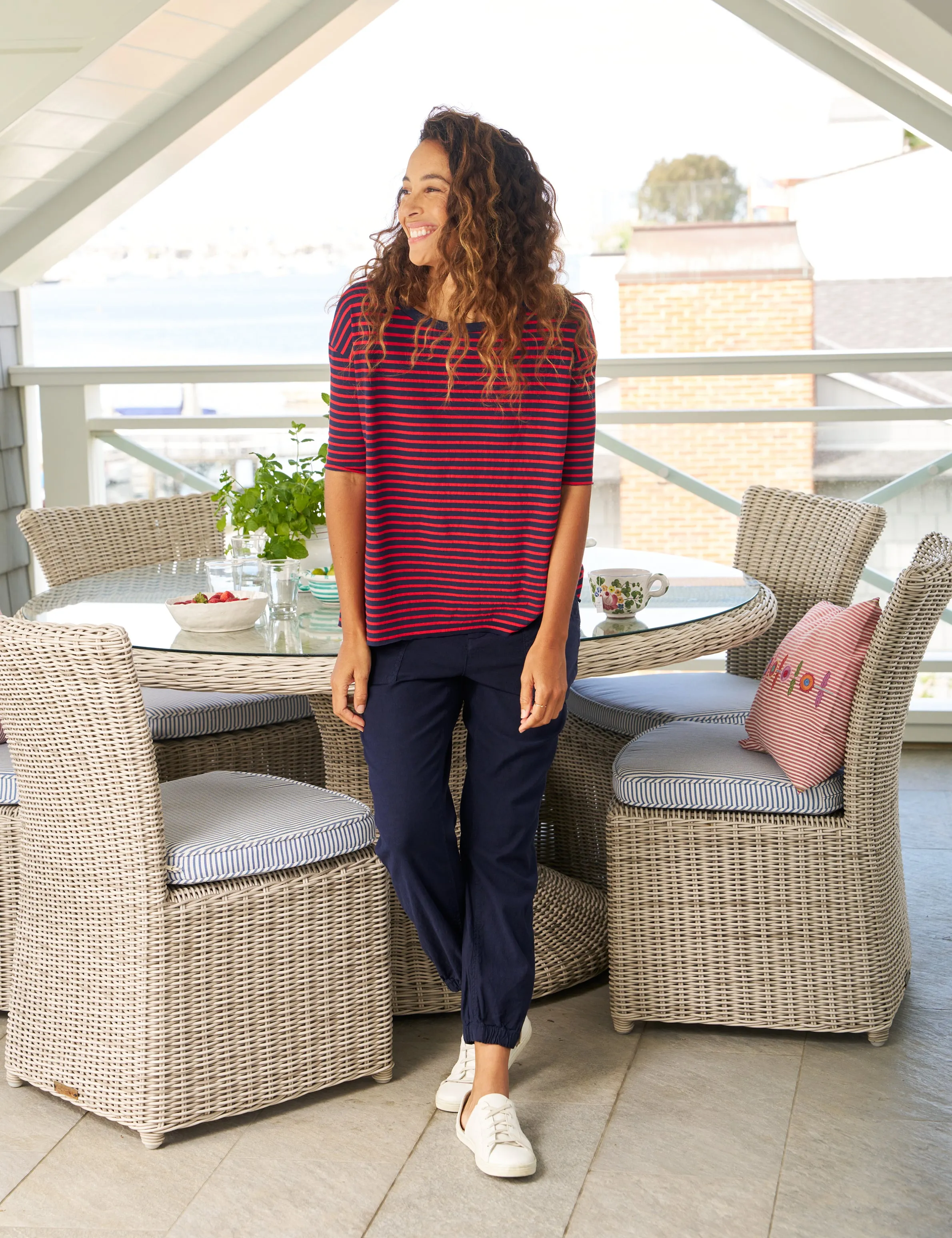 JOSEPHINE Red and Navy French Stripe, Heritage Jersey