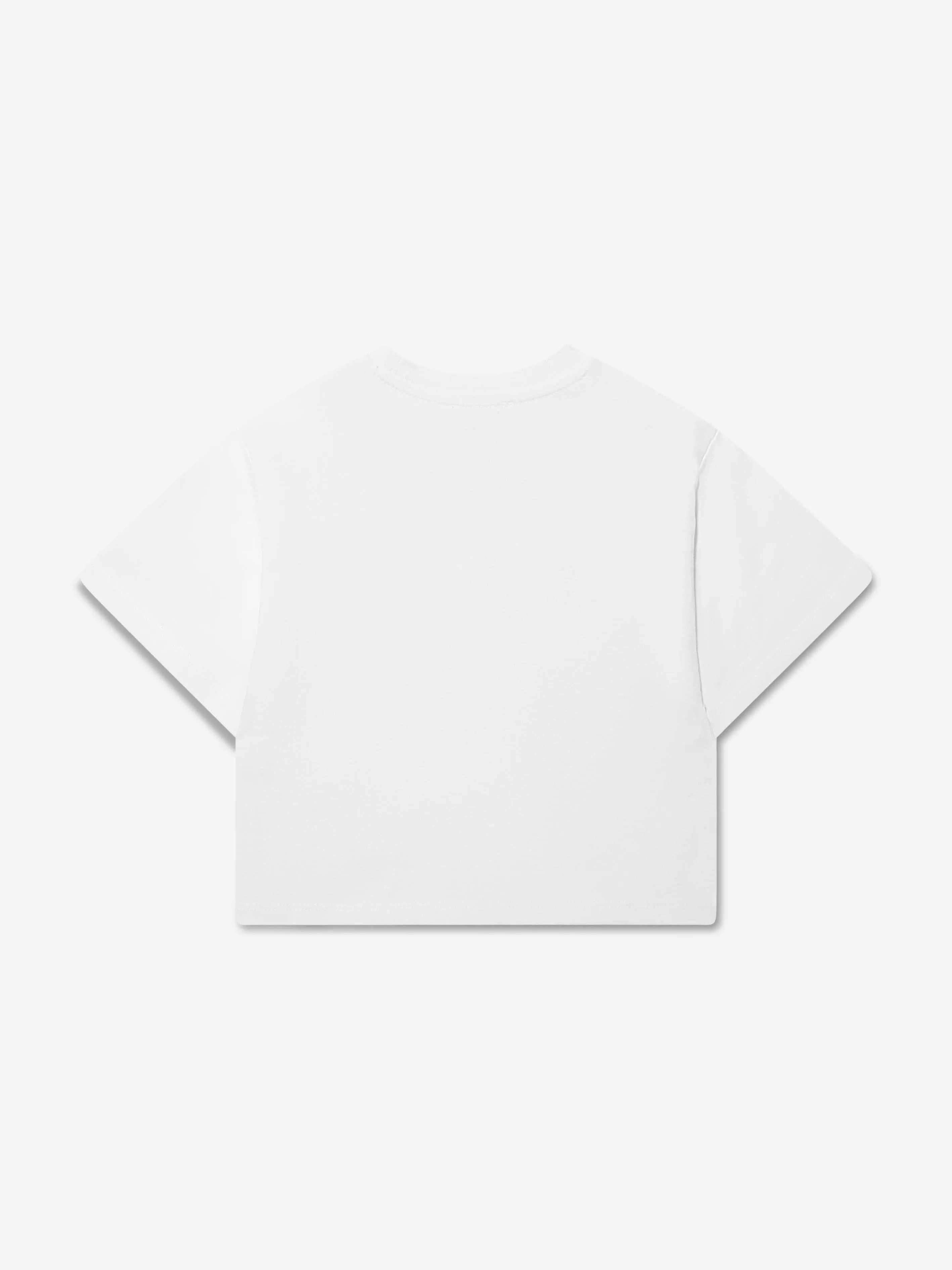 KENZO Girls Organic Cotton Cropped T-Shirt in White