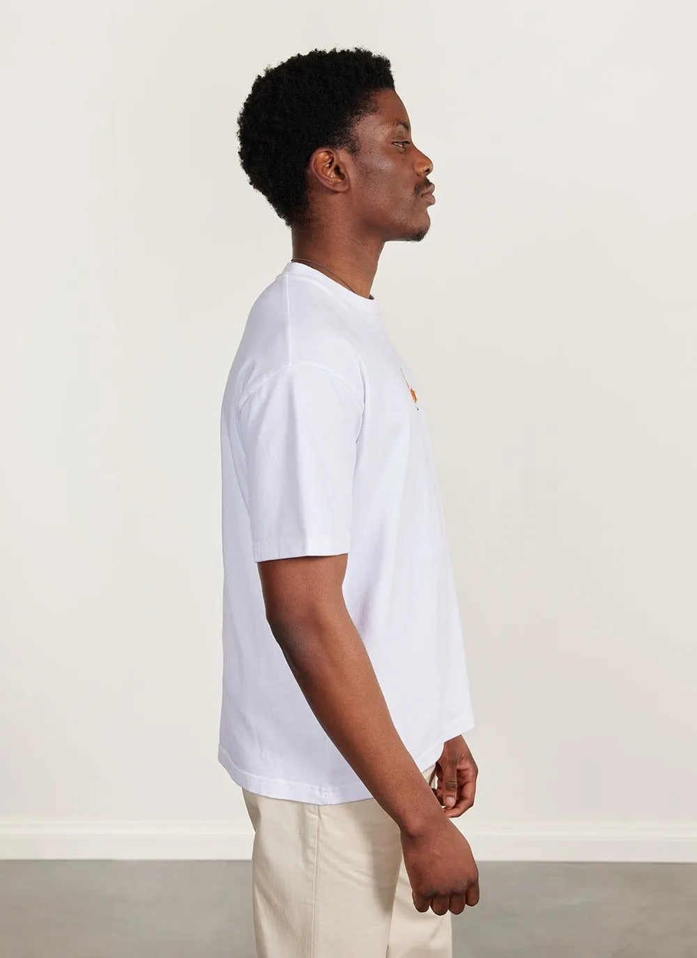 Koi Carp Oversized T Shirt | Embroidered Organic Cotton | White