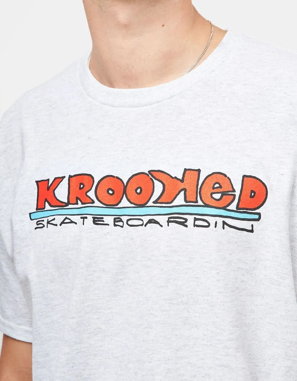 Krooked Skateboarding T-Shirt - Ash/Multi