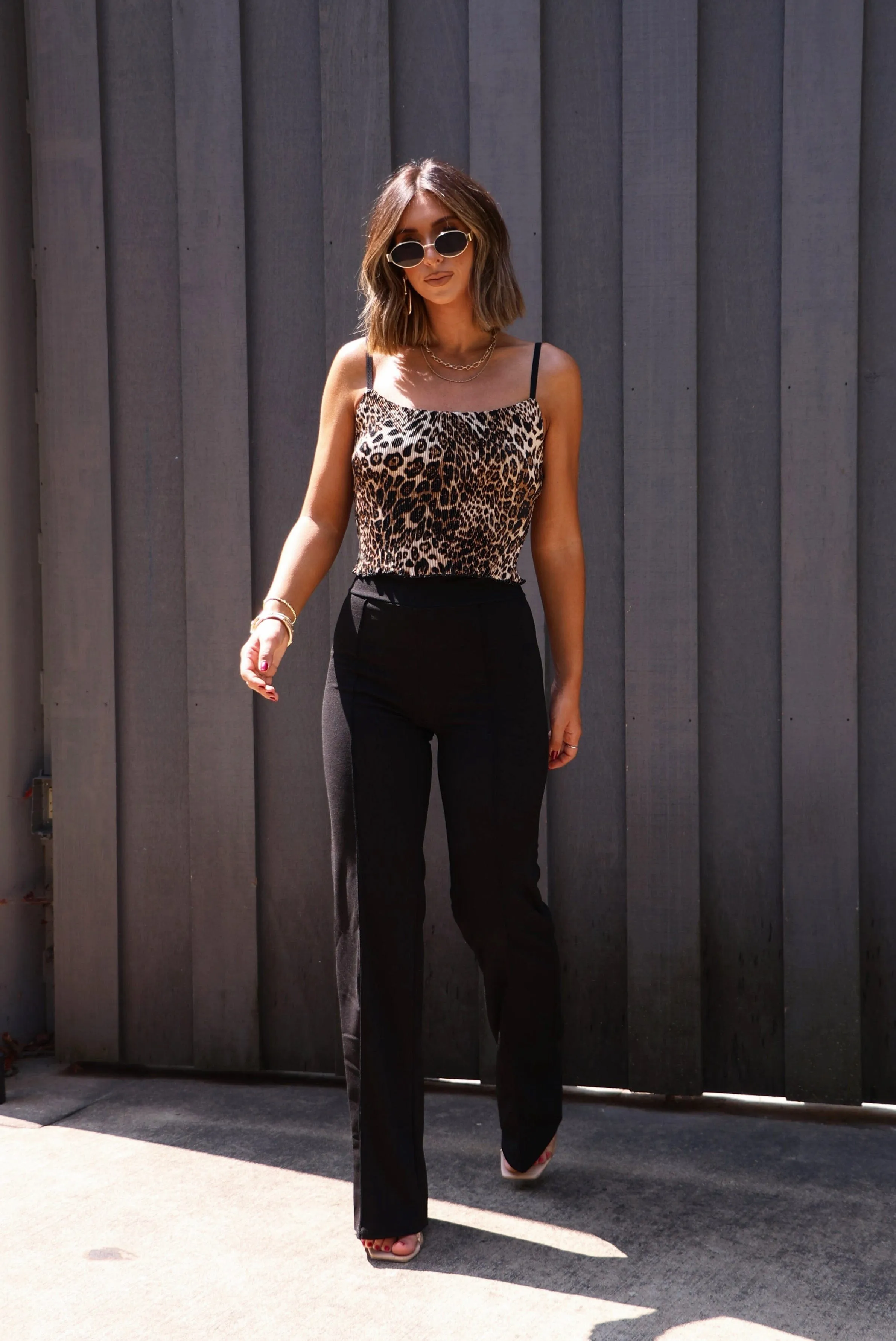 Leopard Plisse Tank