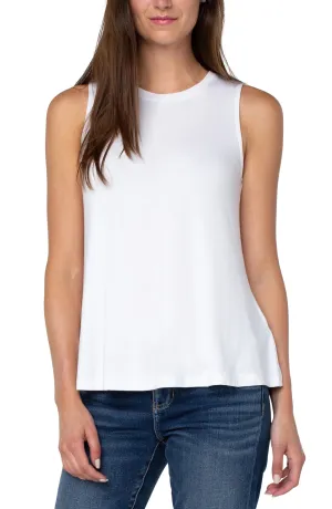 Liverpool Sleeveless Scoop Neck Tank White