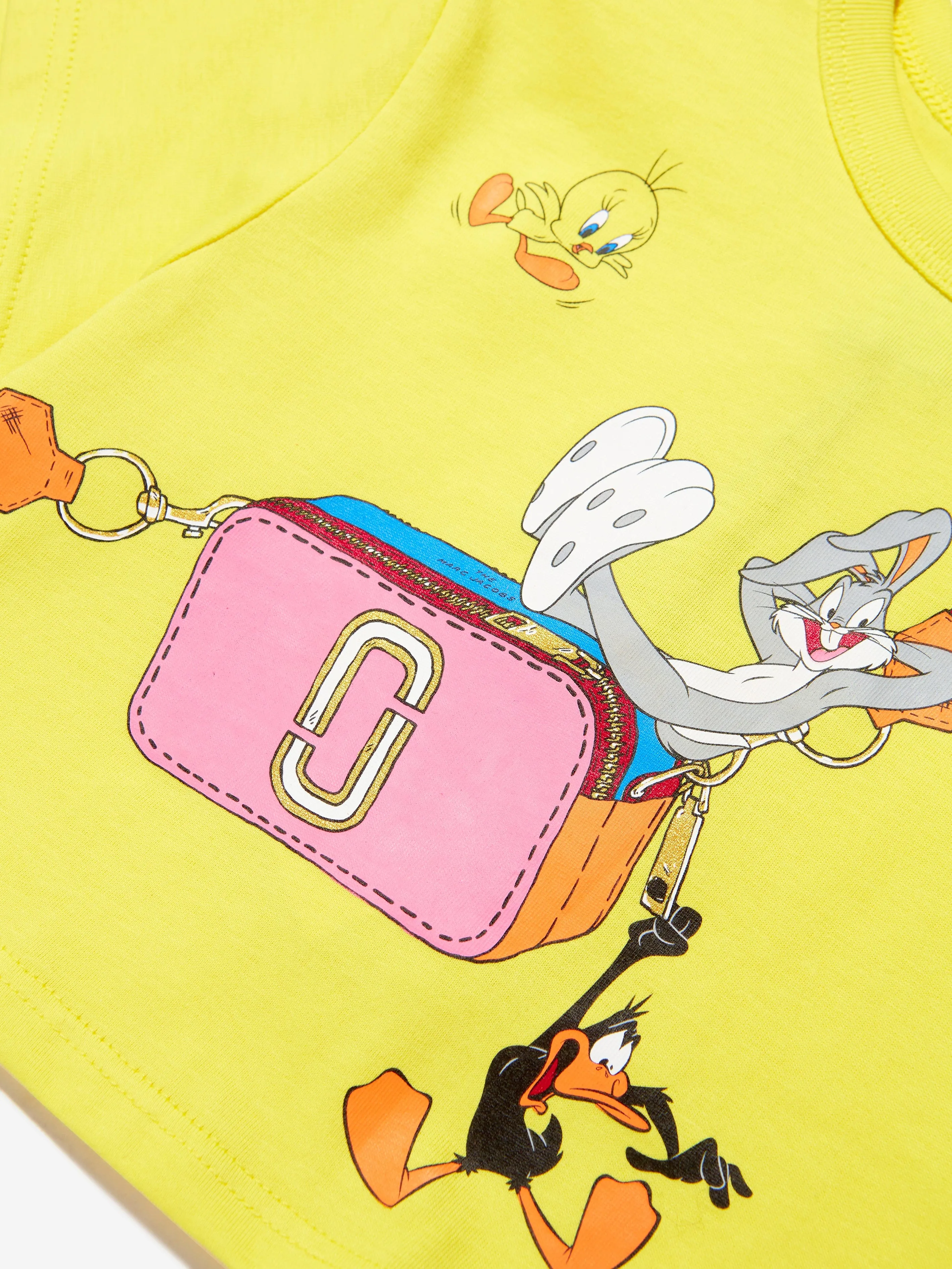 MARC JACOBS Girls Looney Tunes Cropped T-Shirt in Yellow