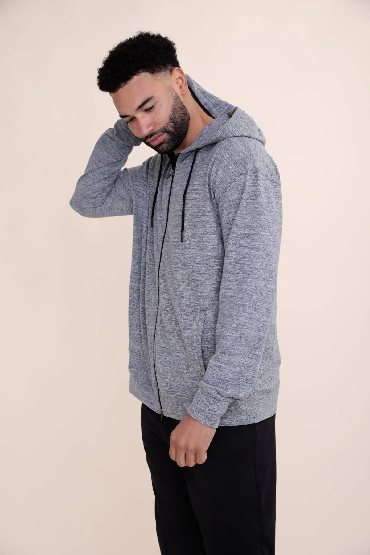 Mono B Mens Melange Zip-Up Hoodie Jacket (MTA0816)