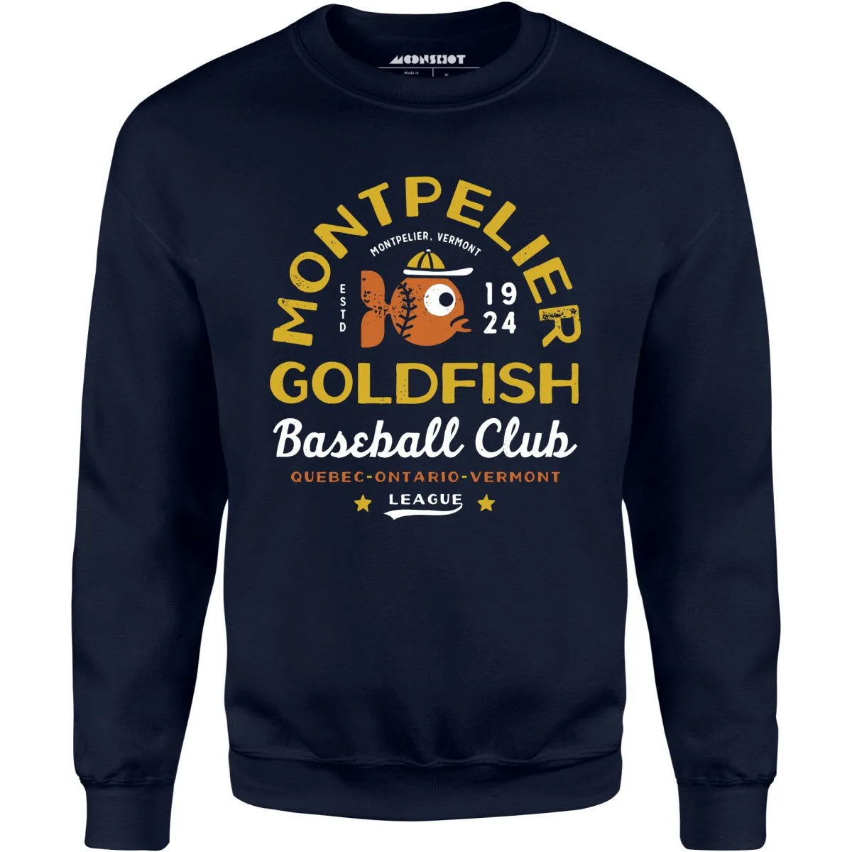 Montpelier Goldfish - Vermont - Vintage Defunct Baseball Teams - Unisex Sweatshirt