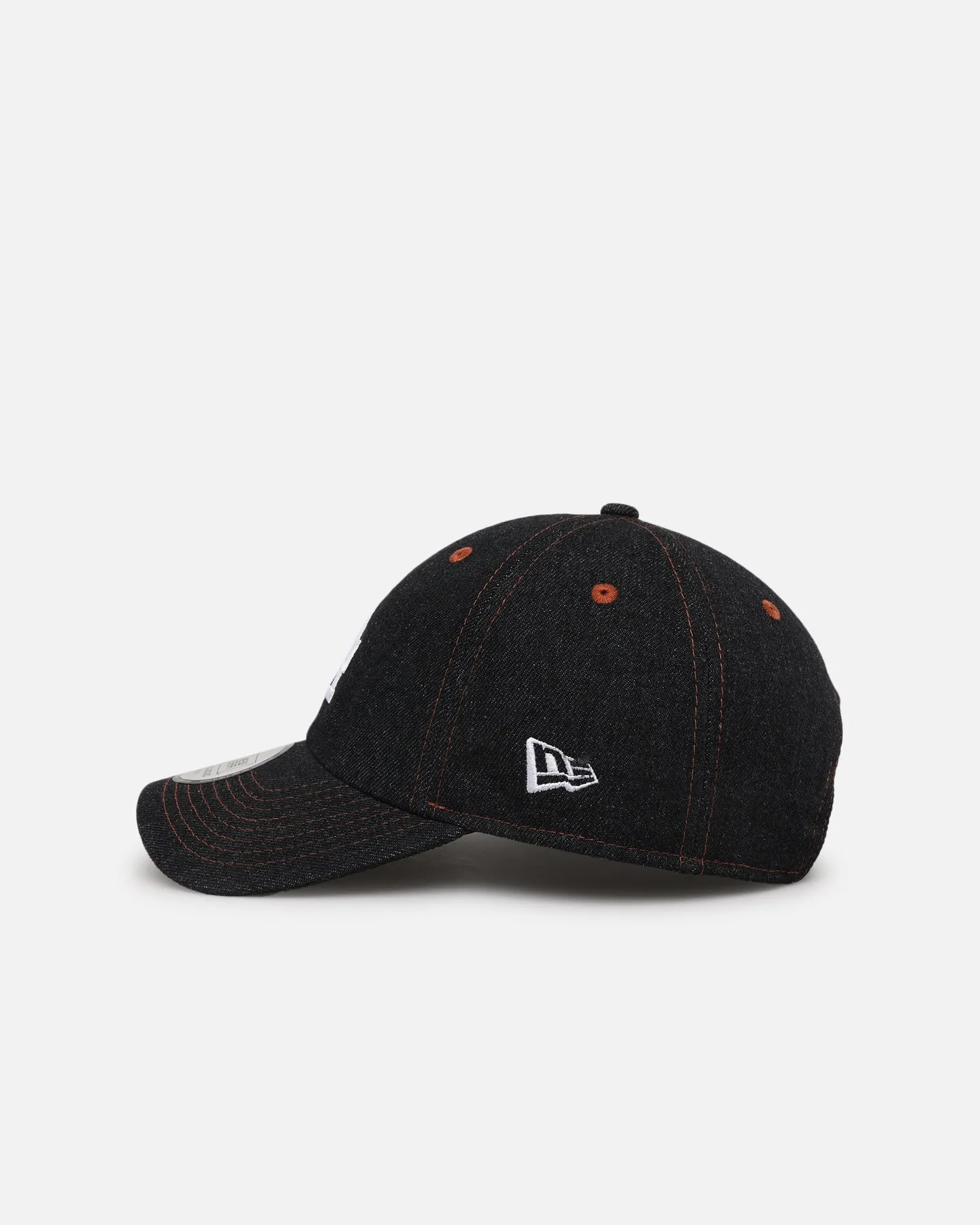 New Era Los Angeles Dodgers "Black Denim" Classic Casual Strapback Black Denim/Rust Contrast