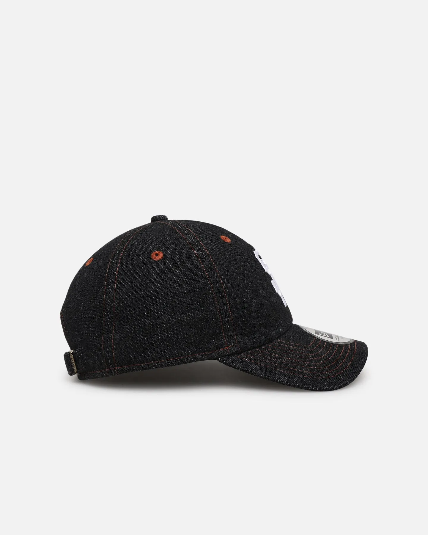 New Era San Francisco Giants "Black Denim" Classic Casual Strapback Black Denim/Rust Contrast