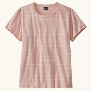 Patagonia Women's Regenerative T-Shirt - Open Stripe / Cozy Peach