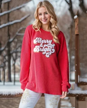 Plus Merry & Bright Long Sleeve Rib Top