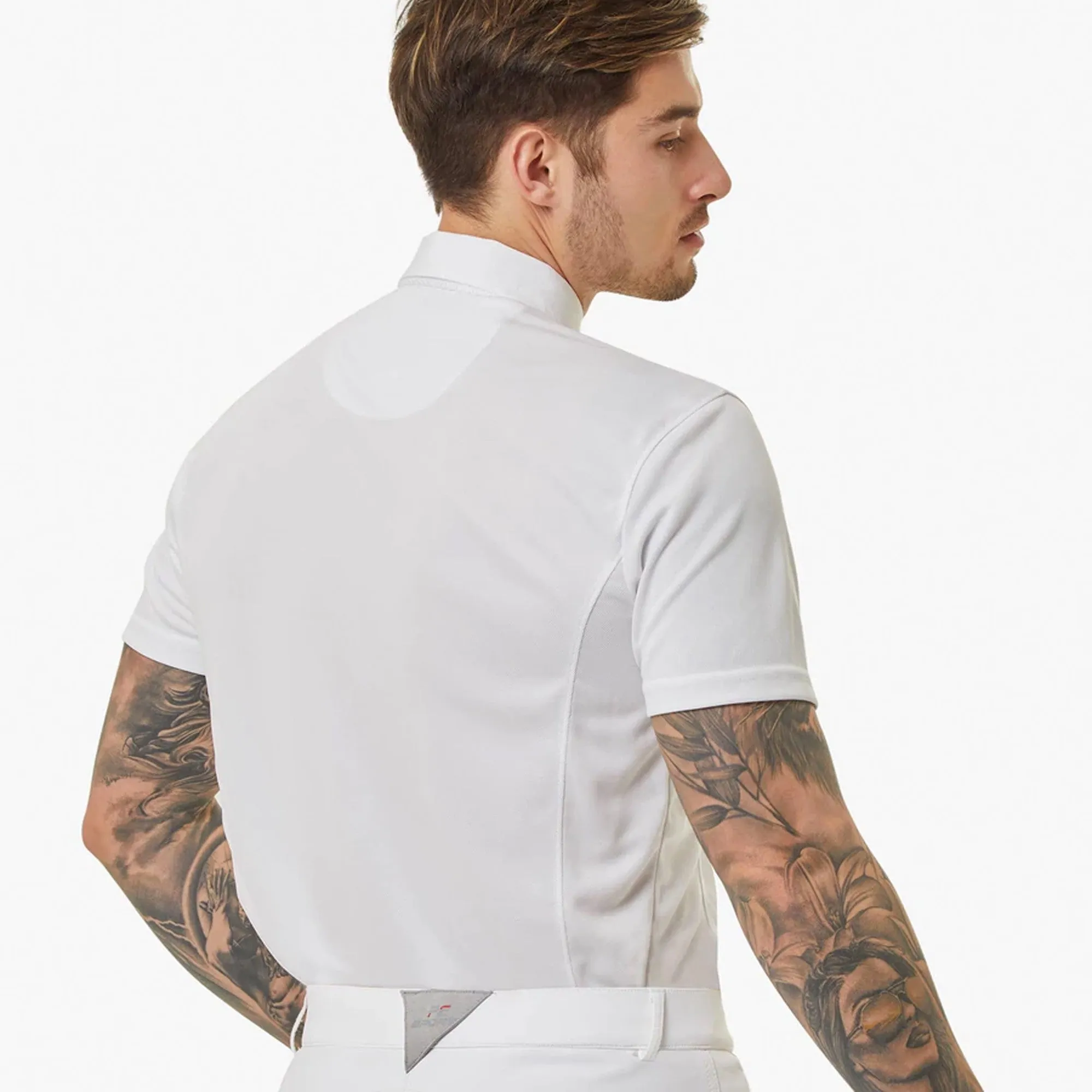 Premier Equine Antonio Mens Short Sleeved Show Shirt - White