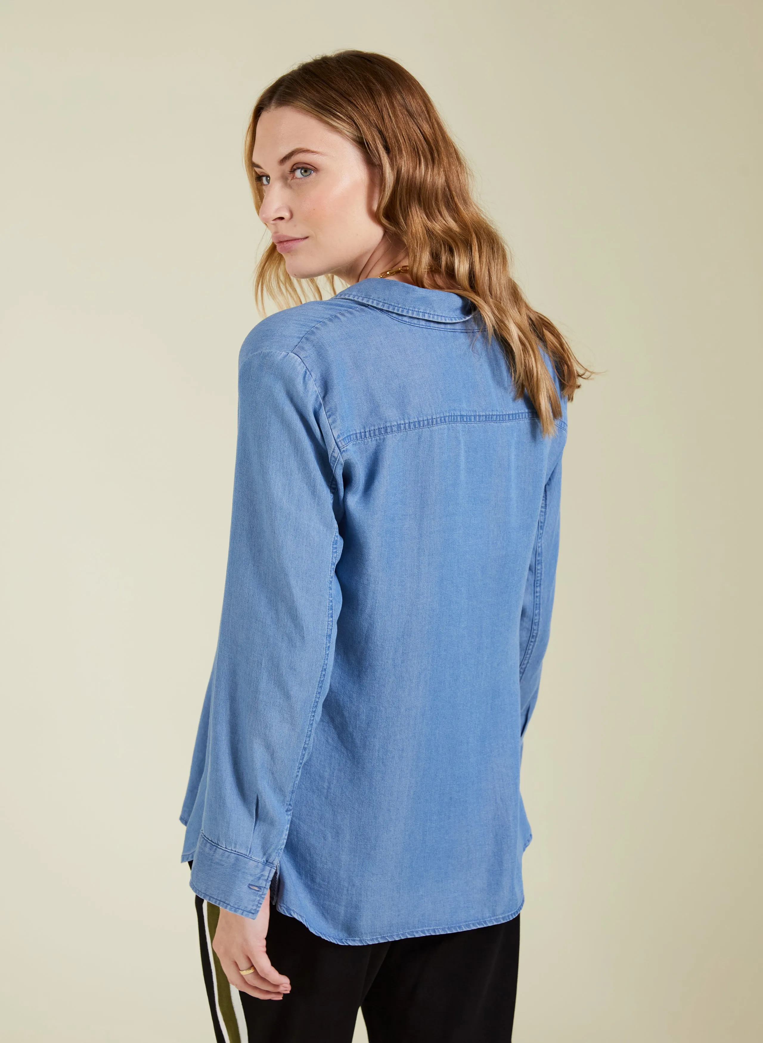 Raffa Chambray Maternity Shirt with Tencel™