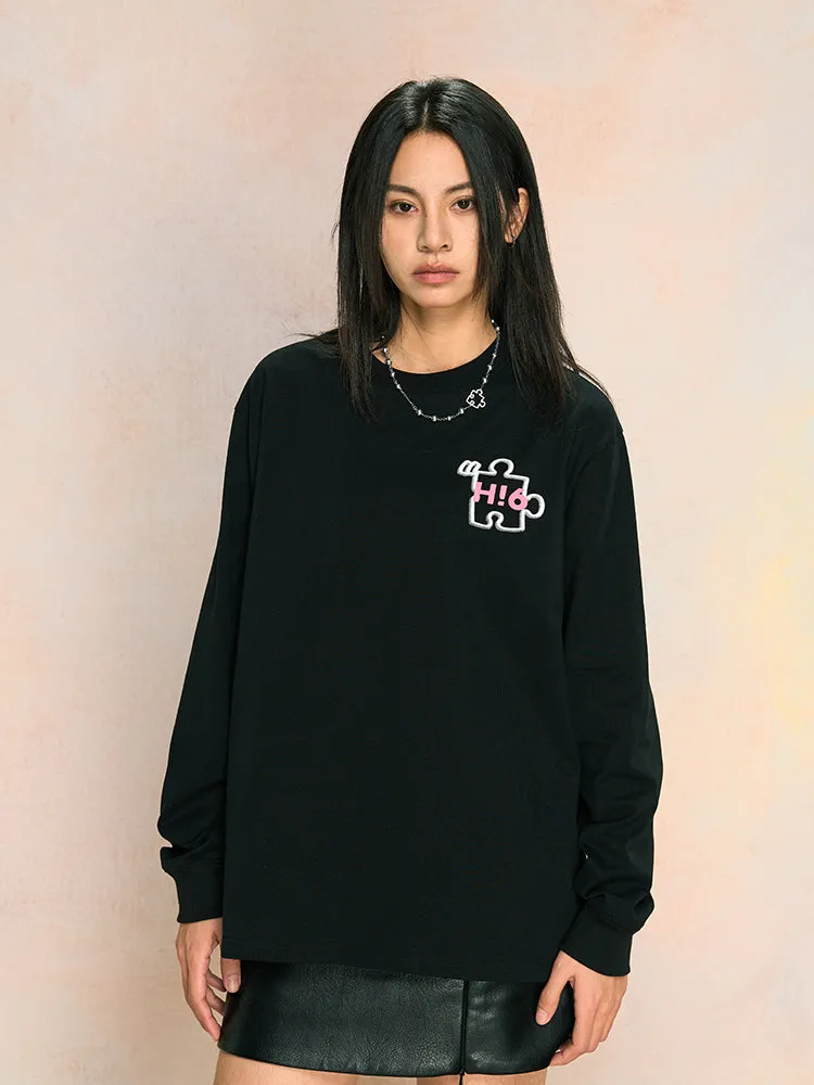 Relaxed Fit "Hello Saturday" Graphic Long Sleeve Tee