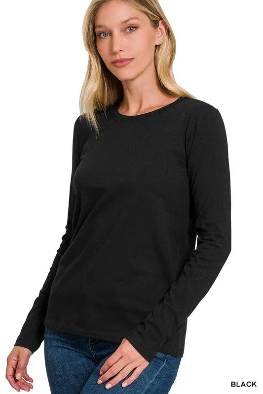 RHONDA COTTON CREW NECK LONG SLEEVE T-SHIRT S-XL