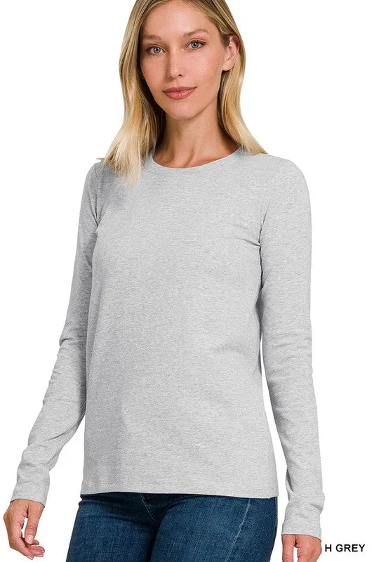 RHONDA COTTON CREW NECK LONG SLEEVE T-SHIRT S-XL