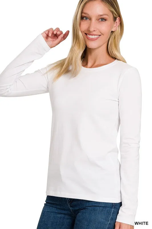 RHONDA COTTON CREW NECK LONG SLEEVE T-SHIRT S-XL