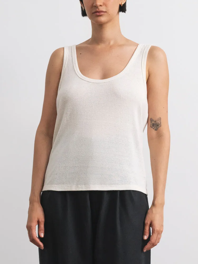 Scoop Tank, Regen Silk Noil Jersey, Natural