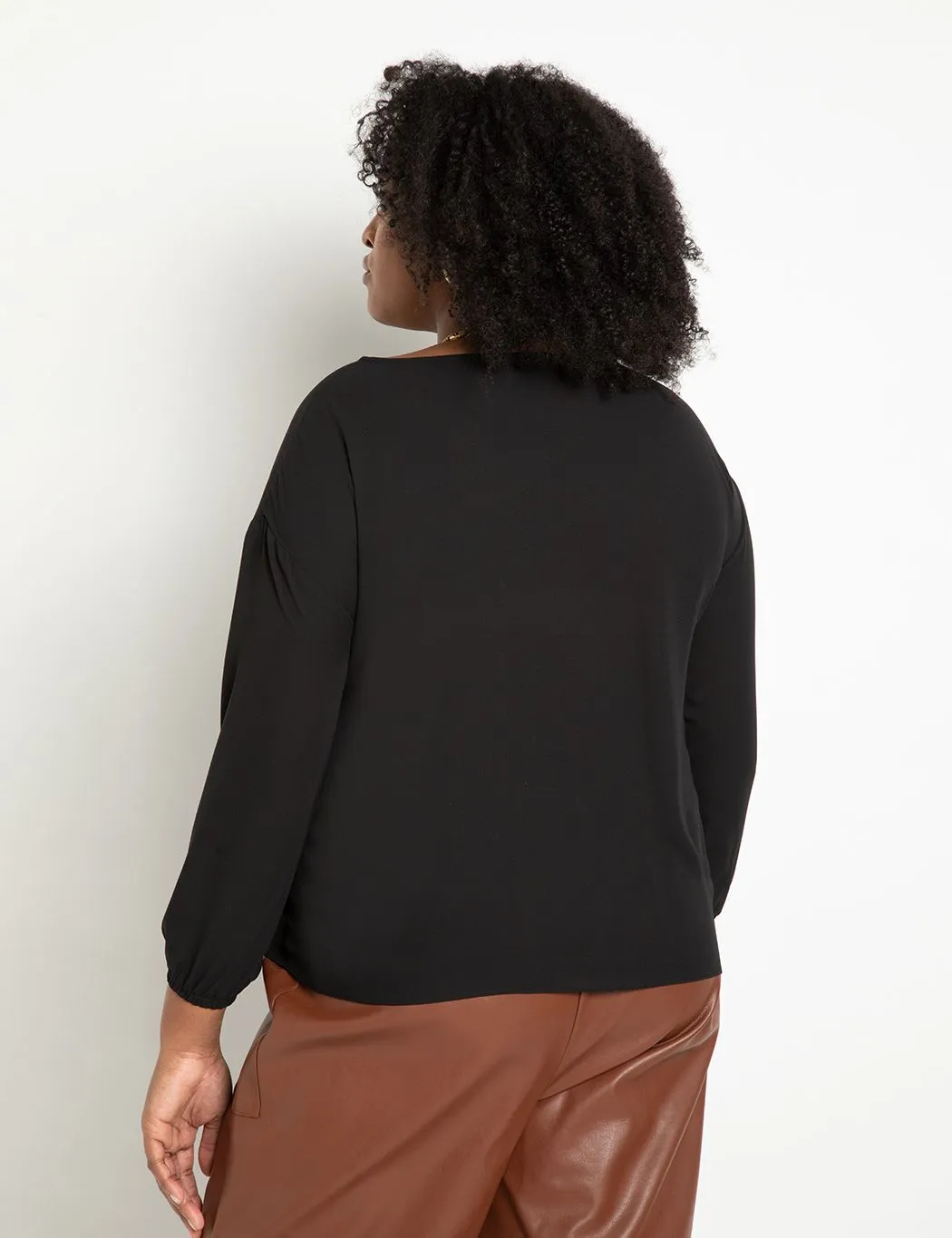 Slouchy Bubble Blouse In Totally Black