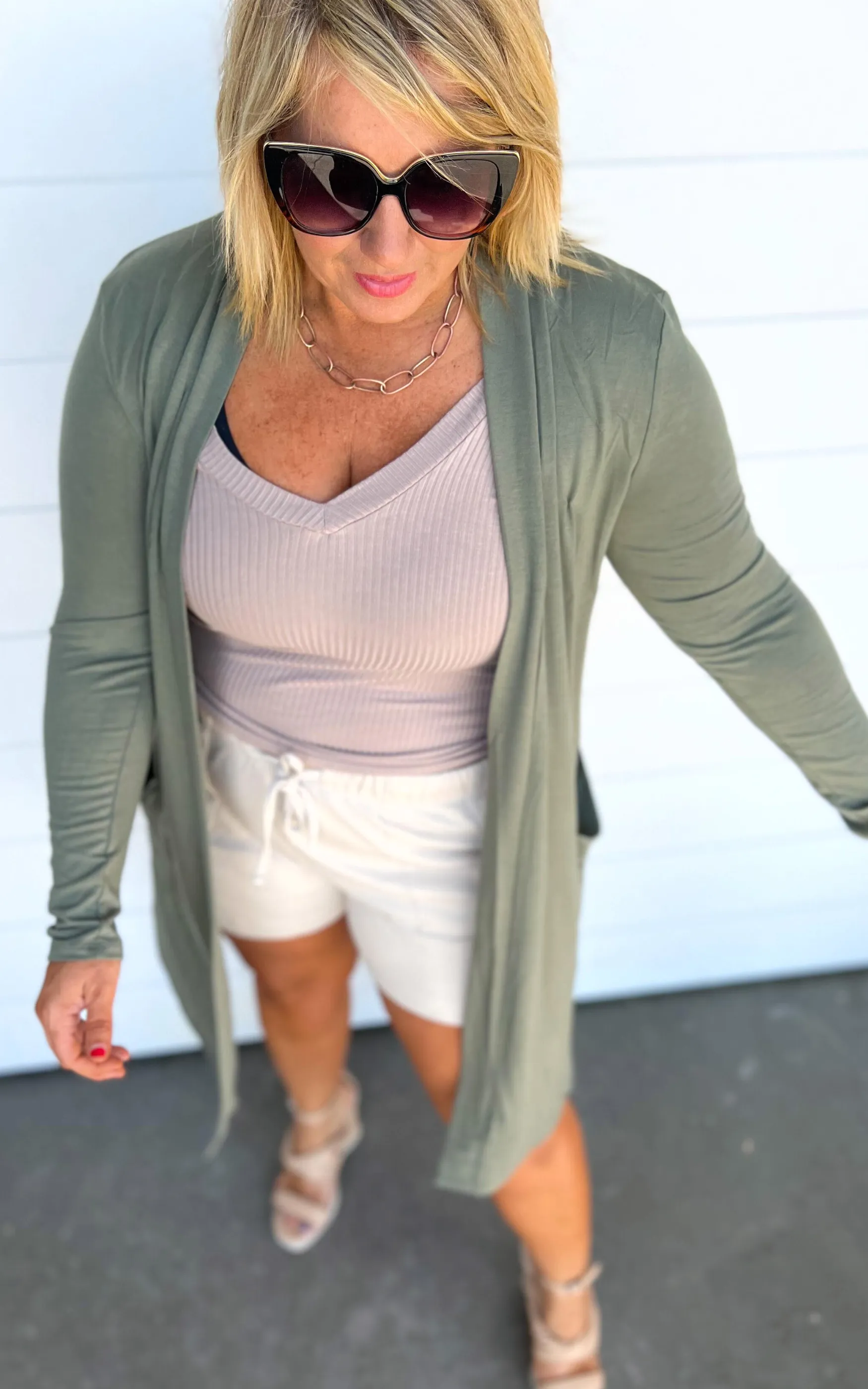 SLOUCHY POCKET OPEN CARDIGAN - Final Sale