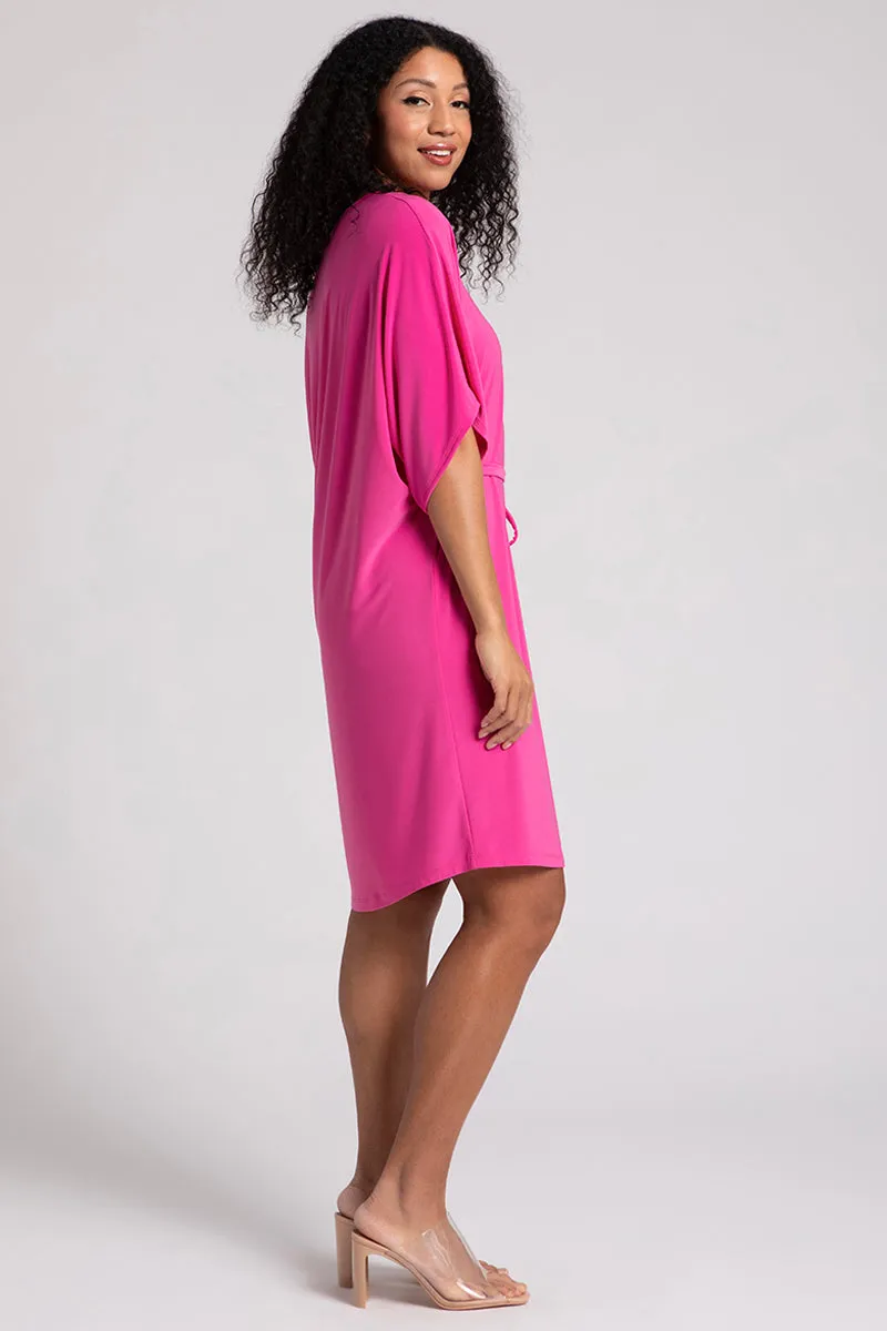 Slouchy V-Neck Dress with Tie | Peony