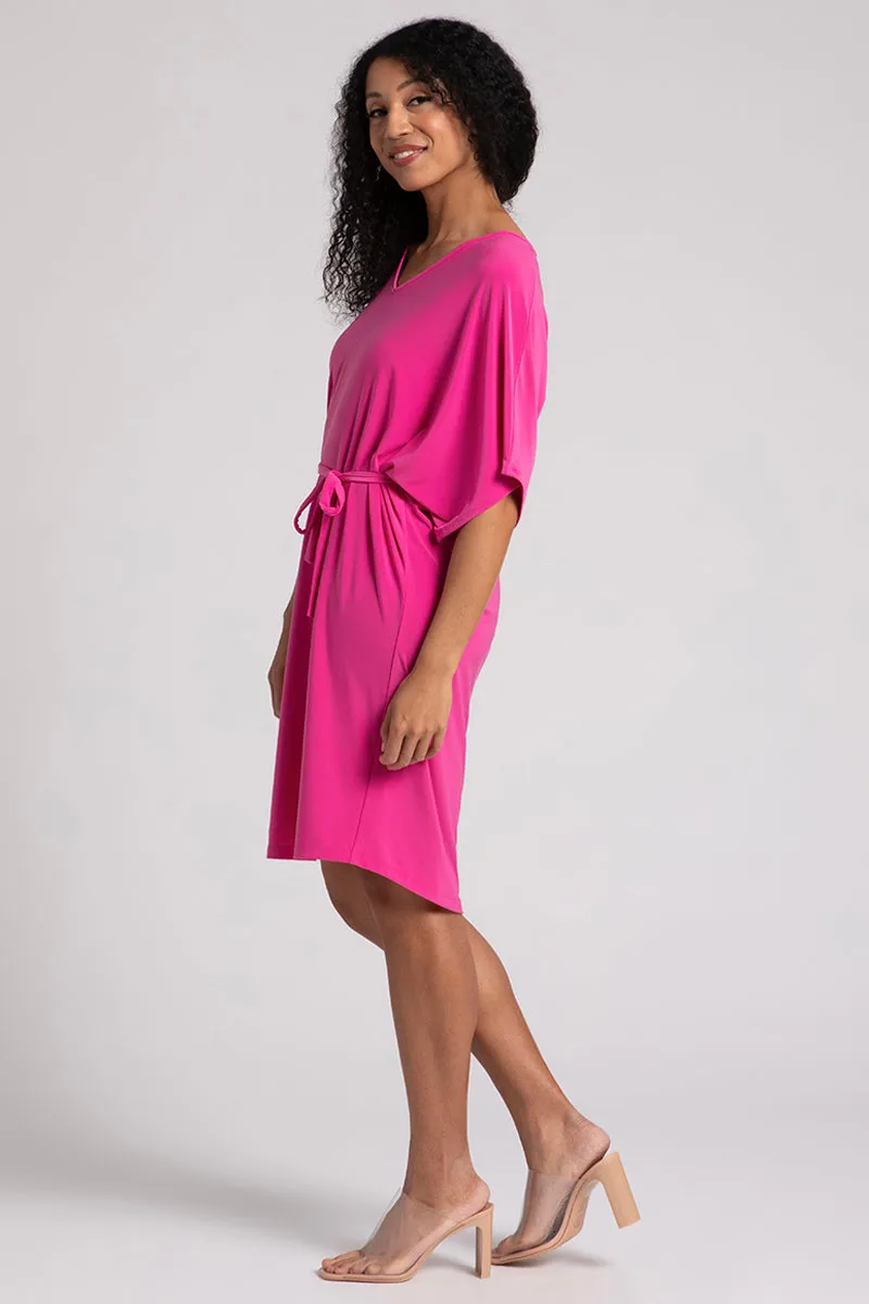 Slouchy V-Neck Dress with Tie | Peony