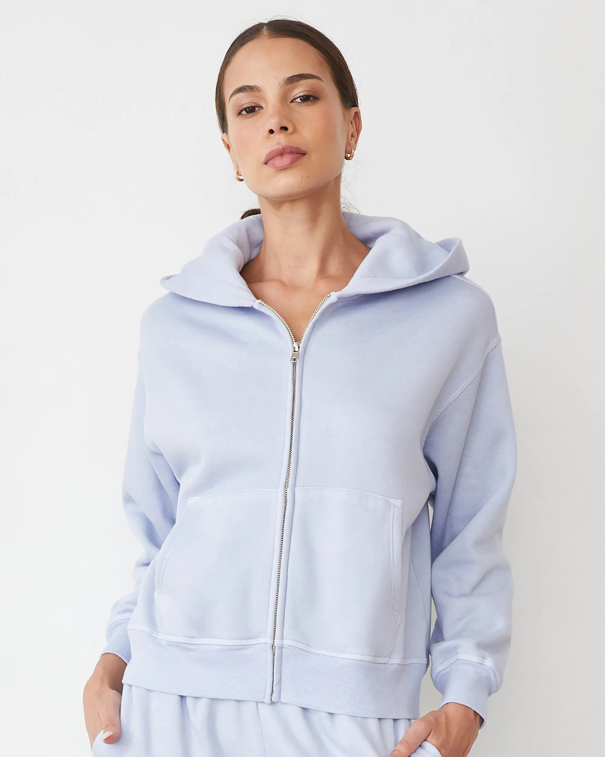 Teddy Fleece Relaxed Zip Up Hoody