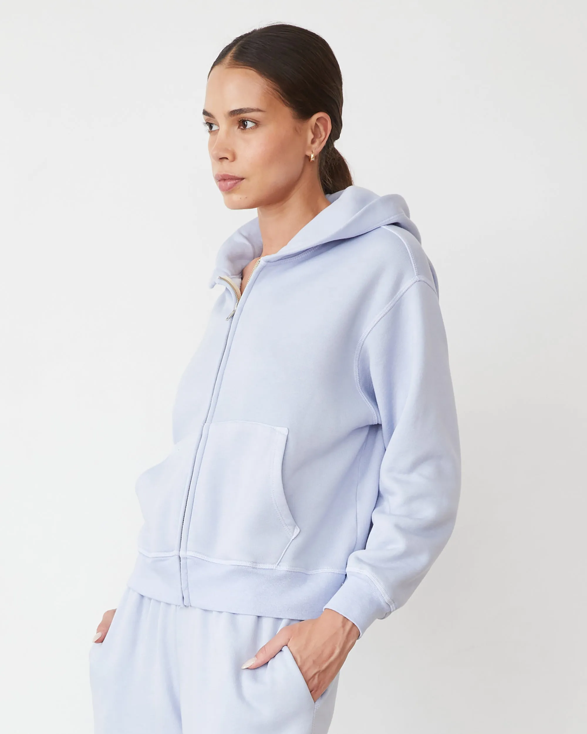 Teddy Fleece Relaxed Zip Up Hoody