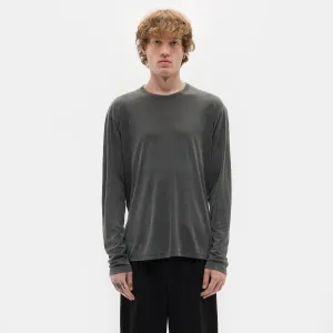 Tencel Long Sleeve T-Shirt in Grey