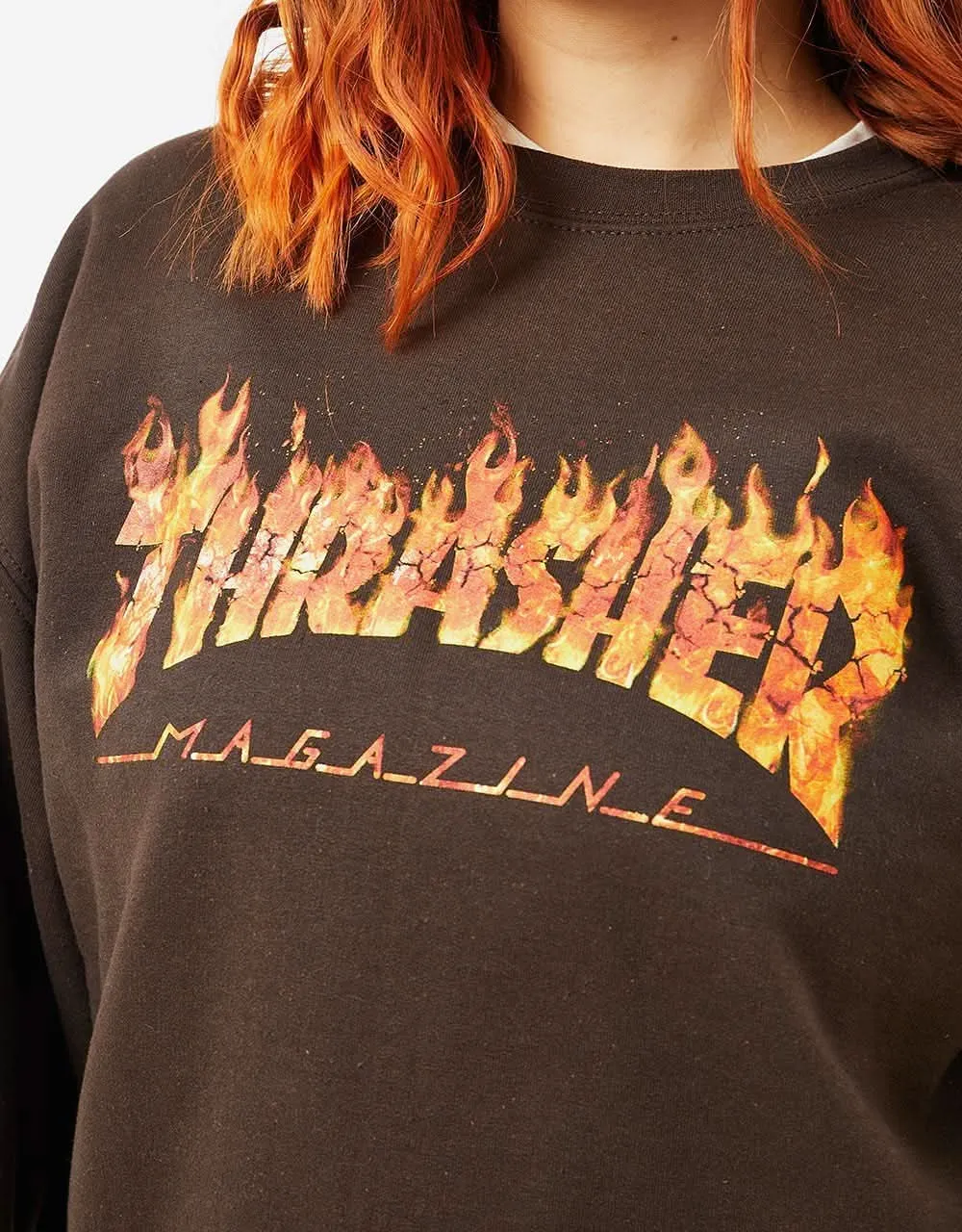 Thrasher Inferno Crewneck - Dark Chocolate